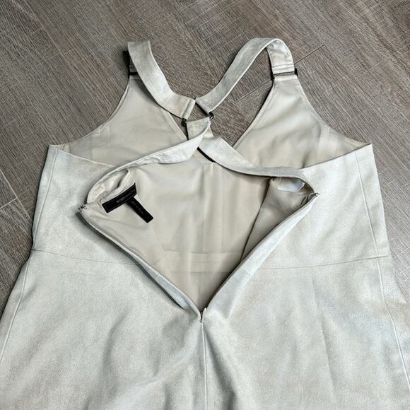 BCBG MAXAZRIA Cream Charlotte Faux Suede Strappy Tank Top Women’s - Picture 11 of 13